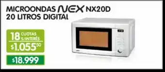Jumbo Microondas nex 20 lts digital oferta