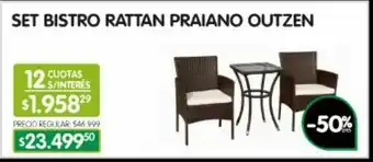 Jumbo Set bistro rattan praiano outzen oferta