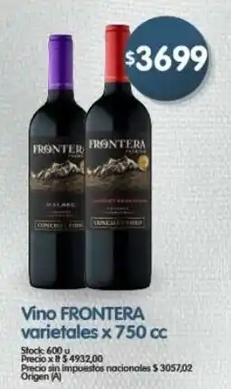 Supermercados Buenos Días Frontera vino varietales oferta