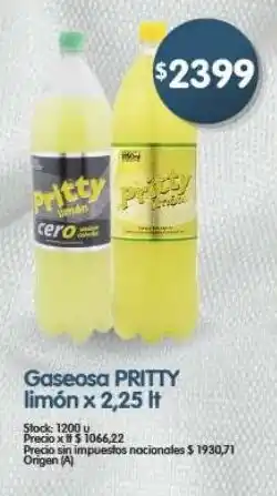 Supermercados Buenos Días Pritty gaseosa limón oferta
