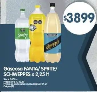 Supermercados Buenos Días Fanta/ sprite/ schweppes gaseosa oferta