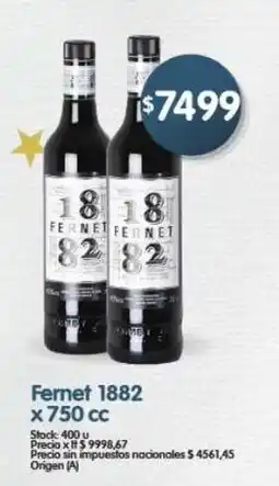 Supermercados Buenos Días 1882 fernet oferta