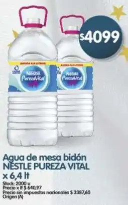 Supermercados Buenos Días Nestlé pureza vital agua de mesa bidón oferta