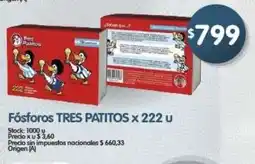 Supermercados Buenos Días Tres patitos fósforos oferta