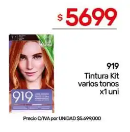 Nini Mayorista 919 tintura kit varios tonos oferta