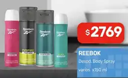 Nini Mayorista Reebok desod. body spray varios oferta