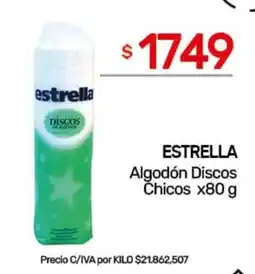 Nini Mayorista Estrella algodón discos chicos oferta