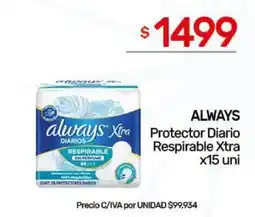 Nini Mayorista Always protector diario respirable xtra oferta