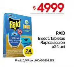 Nini Mayorista Raid insect. tabletas rapida acción oferta