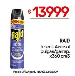 Nini Mayorista Raid insect. aerosol pulgas/garrap. oferta