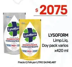 Nini Mayorista Lysoform limp.liq. doy pack varios oferta