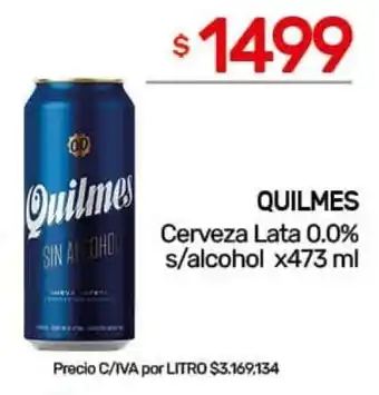 Nini Mayorista Quilmes cerveza lata 0.0% s/alcohol oferta
