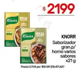 Nini Mayorista Knorr saborizador gran.p/ horno varios sabores oferta