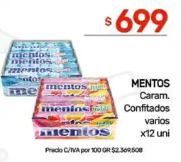 Nini Mayorista Mentos caram. confitados varios oferta