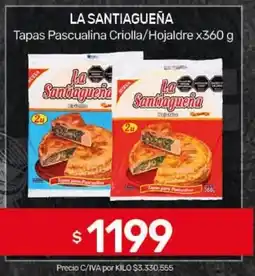 Nini Mayorista La santiagueña tapas pascualina criolla/hojaldre oferta