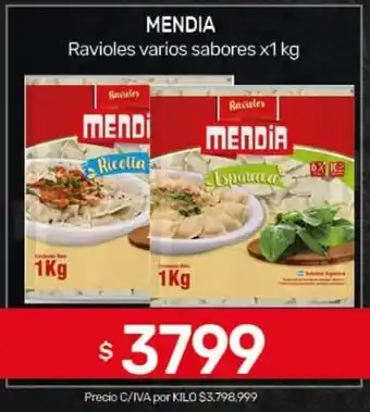 Nini Mayorista Mendia ravioles varios sabores oferta