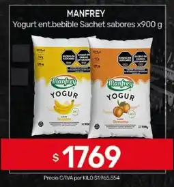 Nini Mayorista Manfrey yogurt ent.bebible sachet sabores oferta