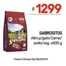 Nini Mayorista Sabrositos alim.p/gato carne/ pollo/veg. oferta