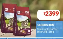 Nini Mayorista Sabrositos alim.p/gato carne/ pollo/veg. oferta