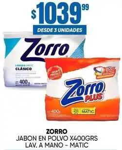Maxi Ofertas Zorro - jabon en polvo lav. a mano - matic oferta