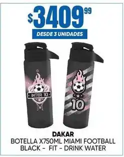 Maxi Ofertas Fit - bottella x750ml miami football black - fit - drink water oferta