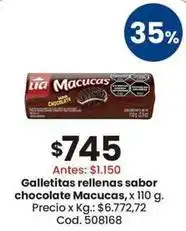 Coto Lia - galletitas rellenas sabor chocolate macucas oferta