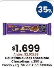 Coto Chocolinas - galletitas dulces chocolate chocolinas oferta