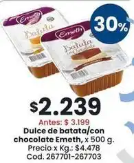 Coto Emeth - dulce de batata/con chocolate oferta