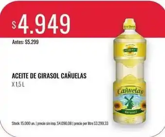 Cañuelas - aceite de girasol
