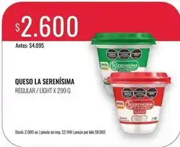Supermercados Tadicor La serenísima - queso la serenísima regular / light oferta