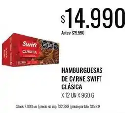 Supermercados Tadicor Swift - hamburguesas de carne clásica oferta