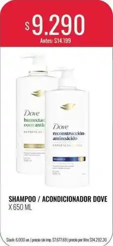 Supermercados Tadicor Dove - shampoo / acondicionador oferta