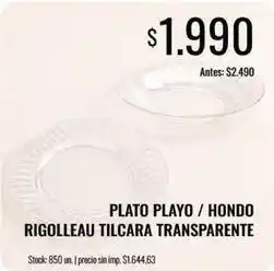Supermercados Tadicor Rigolleau - plato playo / hondo oferta