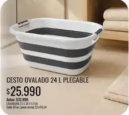 Supermercados Tadicor X$ - cesto ovalado 24 l plegable oferta