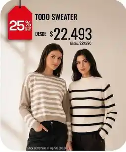 Supermercados Tadicor Todo sweater oferta