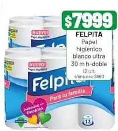 Almacor Felpita - papel higienico blanco ultra 30 m h-doble oferta