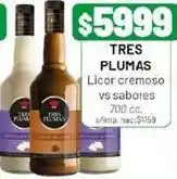 Almacor Tres plumas - licor cremoso oferta