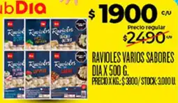 Supermercados DIA Dia ravioles varios sabores oferta