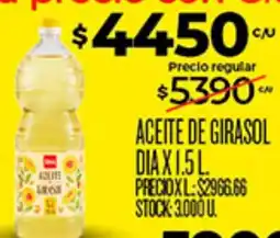 Supermercados DIA Dia aceite de girasol oferta
