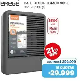 Naldo Lombardi Emegé calefactor tb mod 9035 oferta