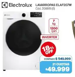 Naldo Lombardi Electrolux lavarropas ELAF207W oferta