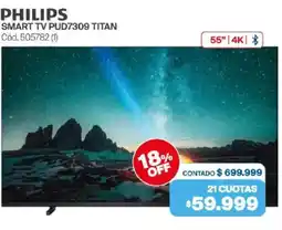 Naldo Lombardi Philips smart tv 55" pud7309 titan oferta