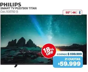 Philips smart tv 55" pud7309 titan