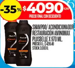 Supermercados DIA Pluss Belle shampoo/acondicionador restauración aminomax oferta