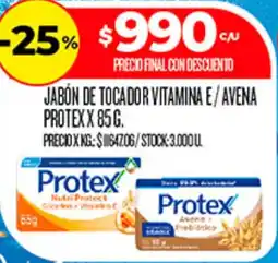 Supermercados DIA Protex jabón de tocador vitamina e / avena oferta