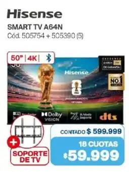 Naldo Lombardi Hisense smart tv 50" A64N oferta