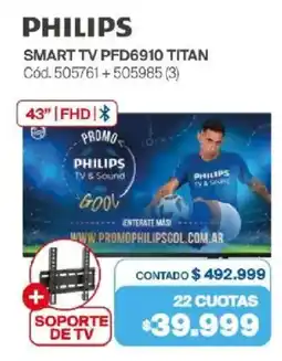 Naldo Lombardi Philips smart tv 43" PFD6910 titan oferta