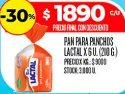 Supermercados DIA Lactal pan para panchos oferta
