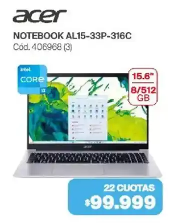 Naldo Lombardi acer NOTEBOOK AL15-33P-316C oferta
