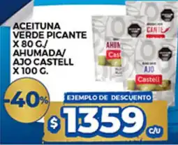 Supermercados DIA Castell aceituna verde picante ahumada ajo oferta